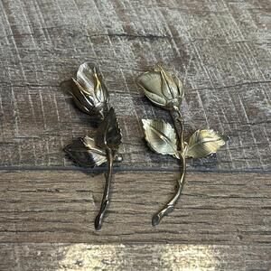 Vintage Signed Giovanni Gold Tone Rose’s Brooch Pin 1960s-70s